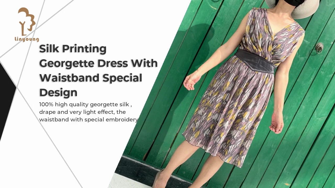 Silk Printing .Georgette Dress With .Waistband Special .Design.100% high quality georgette silk , .drape and very light effect, the .waistband with special embroidery .