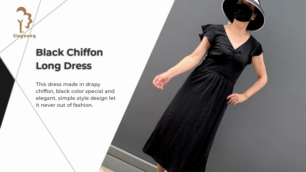 Black Chiffon .Long Dress.This dress made in drapy .chiffon, black color special and .elegant, simple style design let .it never out of fashion.